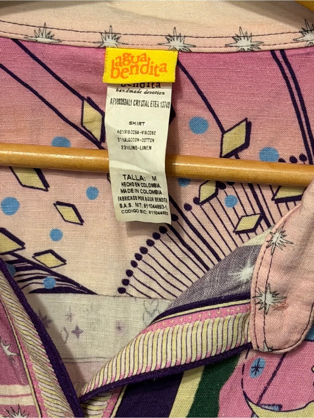 Agua Bendita Eter Crystal Shirt – Size Medium – NWOT – RARE Celestial Print - Picture 6 of 13